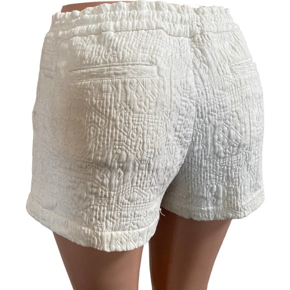 LOU & GREY Cream Jacquard Drawstring Shorts, size Small - Picture 4 of 10